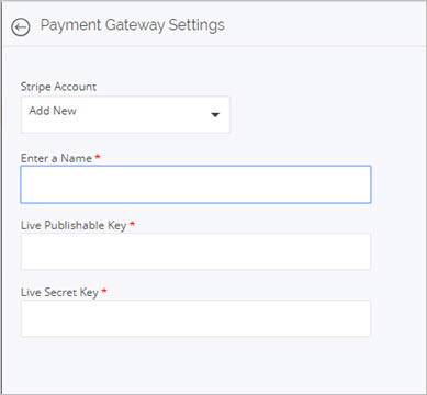 Screen shot of the Payment Gateway configuration in Discover