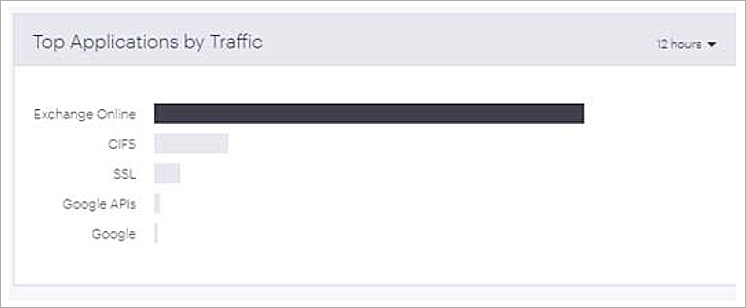 Screen shot of the client top applications by traffic graph