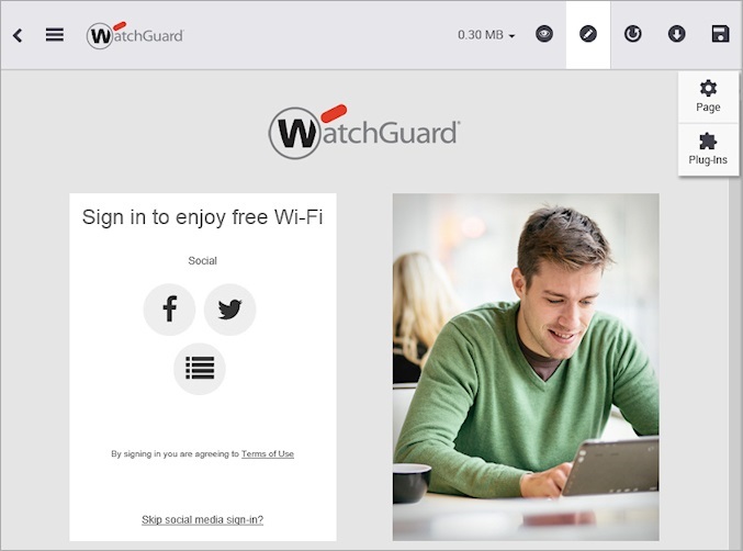 WatchGuard Engage Add Splash page