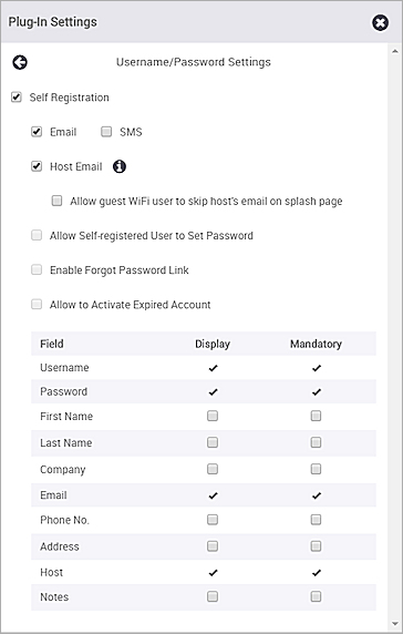 Guestbook Plug-in settings page