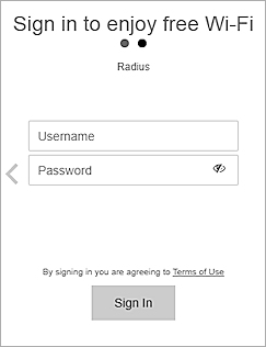 RADIUS Plug-in in a splash page