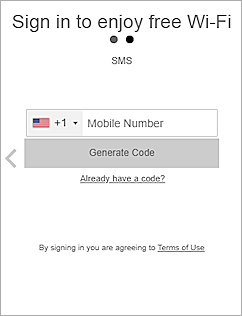 SMS passcode in a splash page
