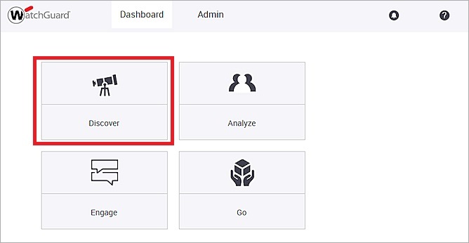 Launchpad Dashboard page with Discover highlighted
