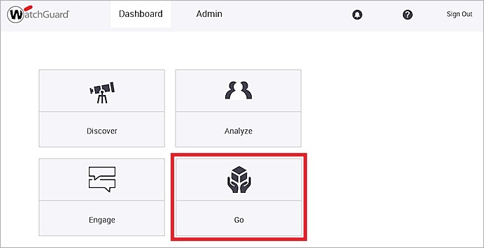 Launchpad Dashboard page with Go highlighted
