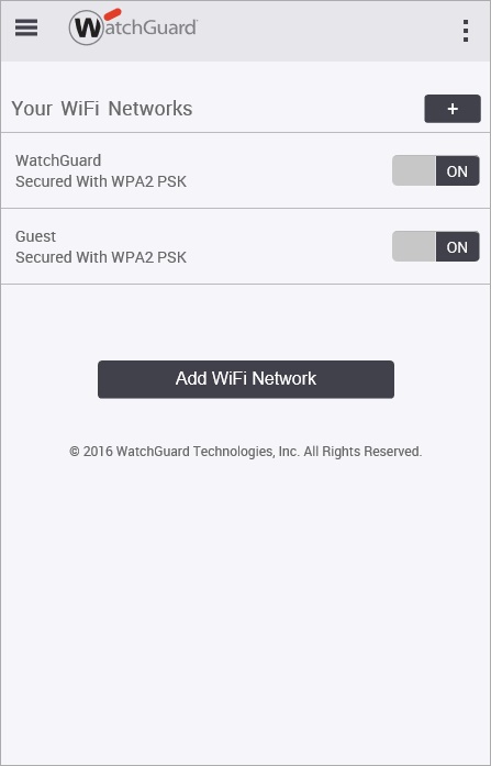 WatchGuard Go Wi-Fi Networks page