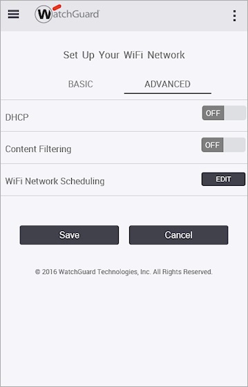 WatchGuard Go Advanced Settings for Private Network