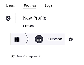 Screen shot of the Admin > Profiles > Launchpad settings