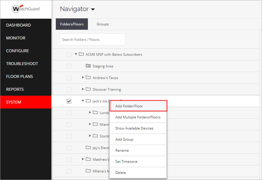 Screen shot of how to add a new folder with the Navigator in Discover