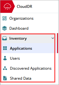 Screenshot of the Inventory pages