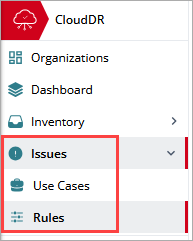 Screen shot of Issues tab, WatchGuard CloudDR