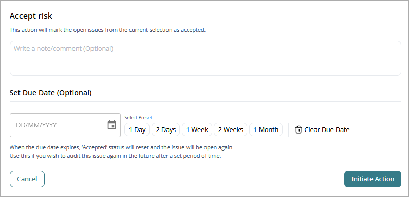 Screen shot of Accept Risk dialog box, CloudDR