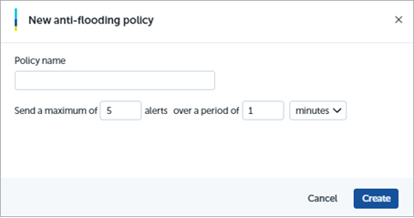Screen shot of Endpoint Security 360, Advanced Visualization Tool, Anti-Flooding Policy dialog box