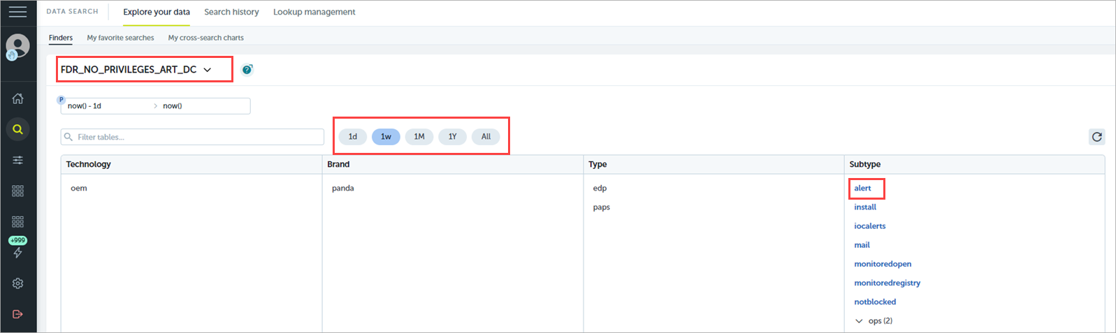 Screen shot of Endpoint Security 360, Advanced Visualization Tool, Finders and filters