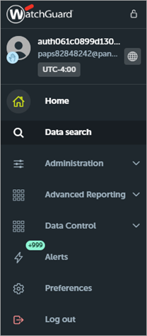 Screen shot of Endpoint Security 360, Advanced Visualization Tool, navigation pane