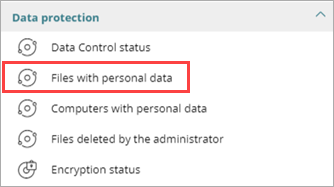 Screen shot of Endpoint Security 360, Data Control lists