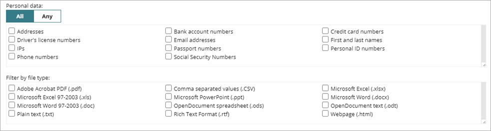 Screen shot of Endpoint Security 360, Data Control Personal Data