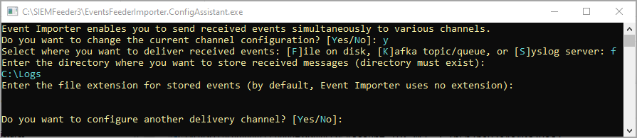 Configure to file.