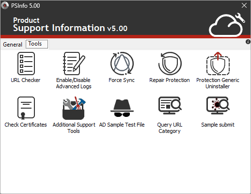 Screenshot of the PSInfo Tools UI