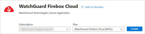 Screenshot of the Firebox Cloud license options