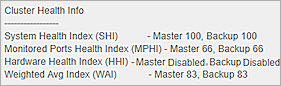 Screenshot of the health section in the report