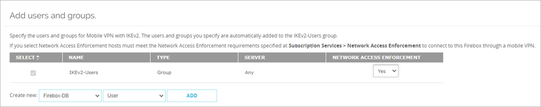 Screenshot of Add user and groups dialog box