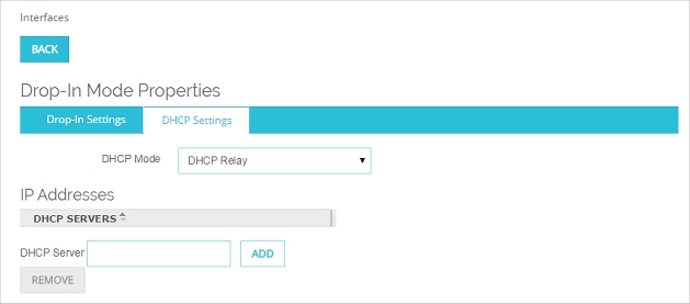Use DHCP Relay drop-down list