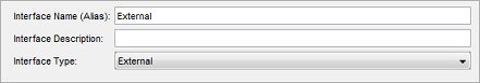 Screen shot of the Interface Configuration settings
