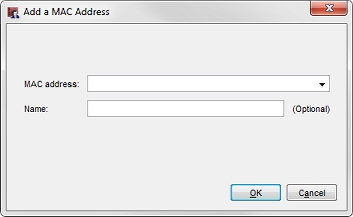 Screen shot of the Add a MAC Address dialog box