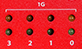 Photo of the 1G interface LED indicators on the T185