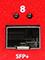 Photo of the SFP+ interface on the T185