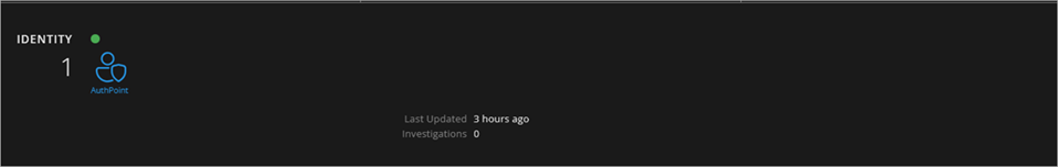 Screen shot of Identity tile on Service Status page, Managed Services portal