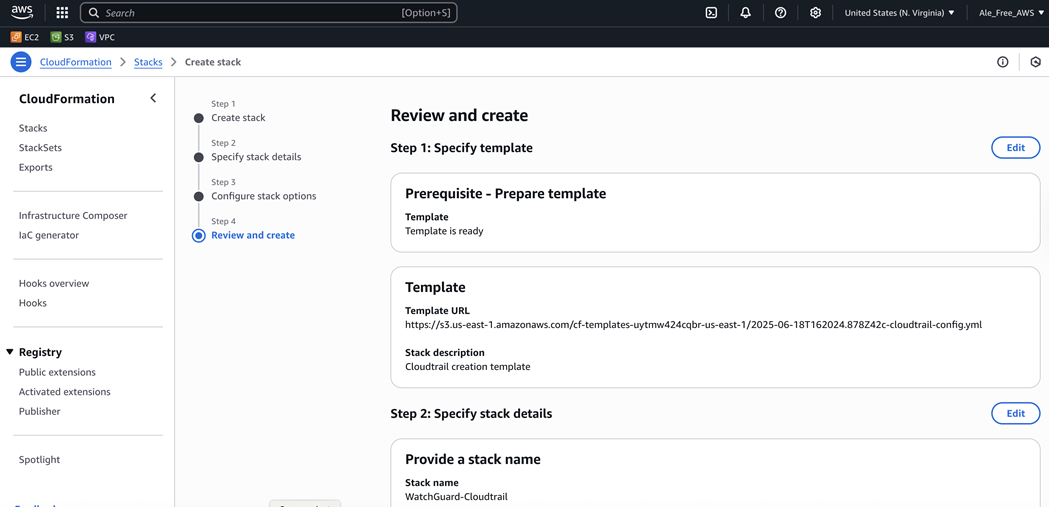 Screenshot of the Review stack page