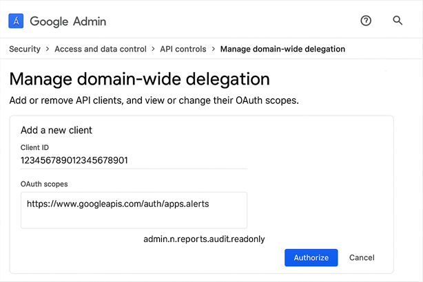 Screen shot of Google Workspace Service Accounts Create Private Key dialog box