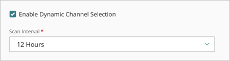 Screenshot of the Dynamic Channel Selection (DCS) configuration in WatchGuard Cloud