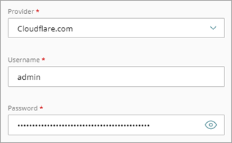Screen shot of the Cloudflare.com dynamic DNS settings