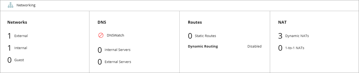 Screen shot of the Networking section of the Device Configuration page in WatchGuard Cloud