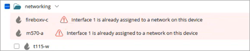 Screenshot of the conflict error messages