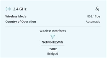 Screenshot of the network radio selection