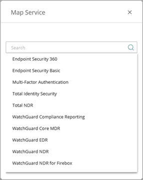 Screen shot of the PSA Integration Map Service dialog box