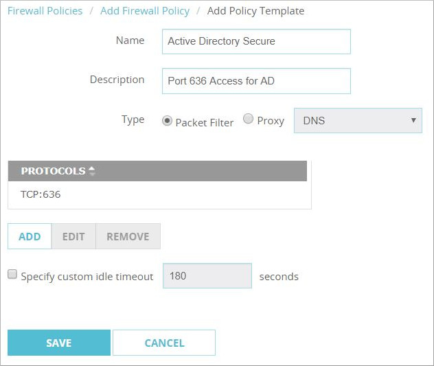 Screen shot of the Add Policy Template dialog box
