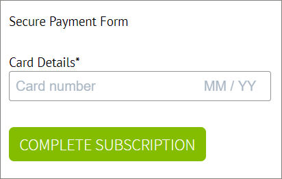 Screenshot of the Taoglas secure payment form