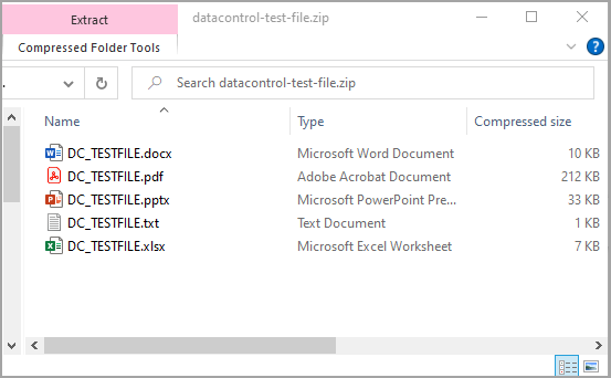 Screenshot of the text files