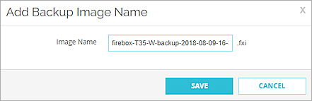 Screen shot of Add Backup Image Name dialog box.