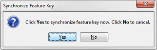FSM Synchronize Feature Key dialog box screen shot