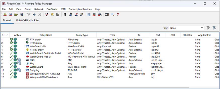Screenshot of the Fireware Policy Manager dialog box
