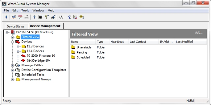 Screen shot of the Filtered View page