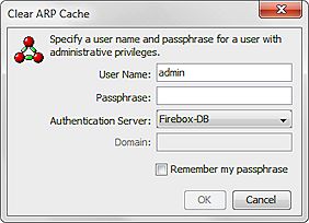 Screenshot of the Clear ARP Cache dialog box