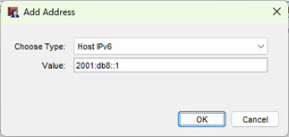 Screen shot of the Add Allowed Resource dialog box for a Host IP address