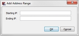 Screen shot of the Add Address Range dialog box