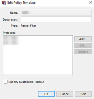 Screenshot of Edit Policy Template dialog box in Policy Manager